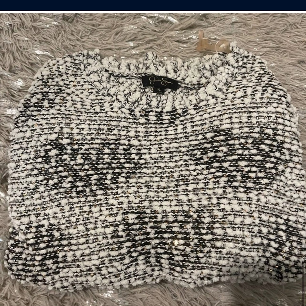 Girls Black and White Sweater - Picture 8 of 9